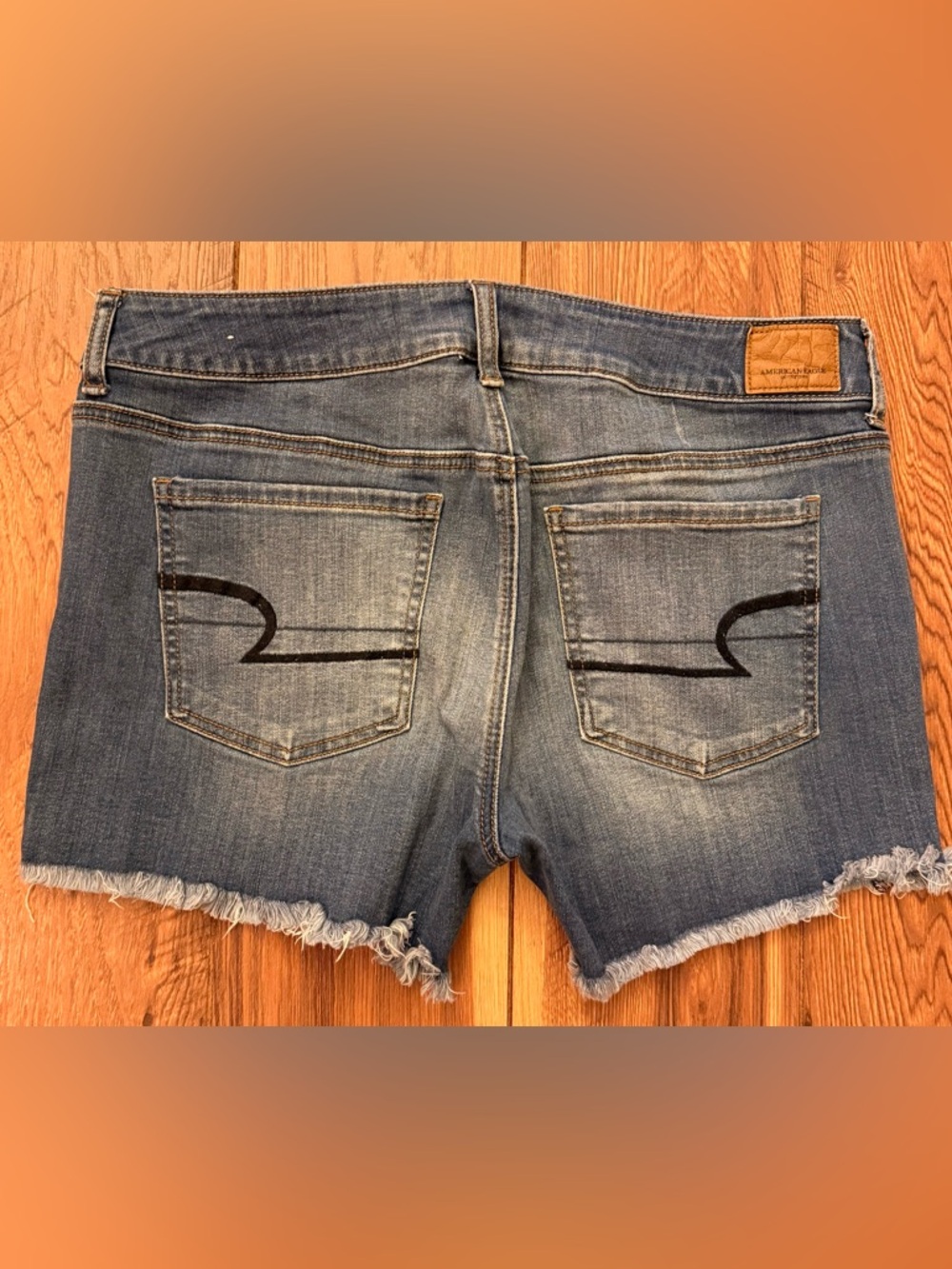 American Eagle Outfitters Distressed Blue Denim Cutoff Shorts - Picture 2 of 5